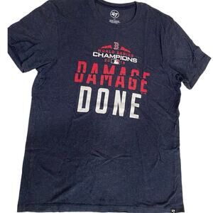 Boston Red Sox “Damage Done” Baseball World Series 2018 Dk Grey Tee Size Large
